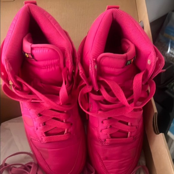 Vibrant Pink High-Top Sneakers - Picture 2 of 4